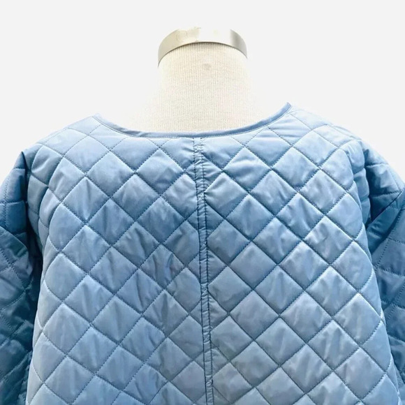 NWT CROFT&BARROW Women Button Down Collarless Quilted Blue Jacket Lightweight 4X - Picture 11 of 15